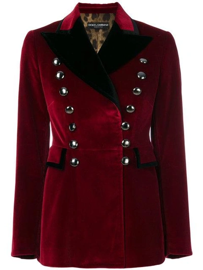Shop Dolce & Gabbana Military Blazer In Red