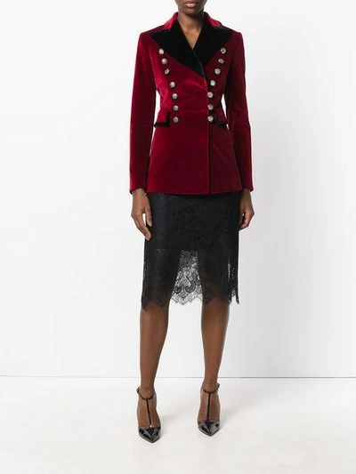 Shop Dolce & Gabbana Military Blazer In Red