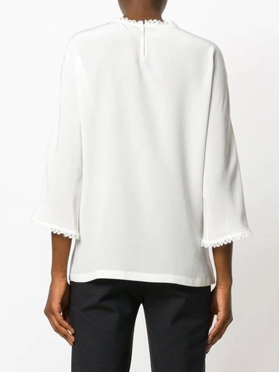 Shop Dolce & Gabbana Scalloped Trim Top In Neutrals