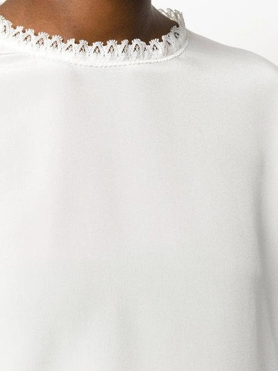 Shop Dolce & Gabbana Scalloped Trim Top In Neutrals