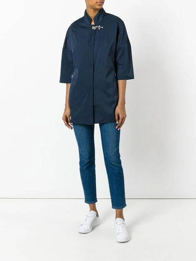 Shop Fay Short-sleeve Coat - Blue