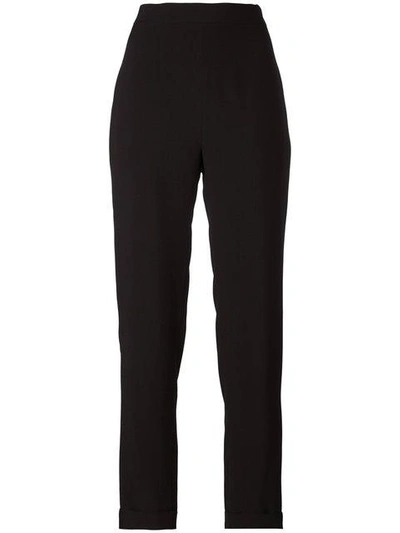 Shop Balmain High Waist Trousers - Black