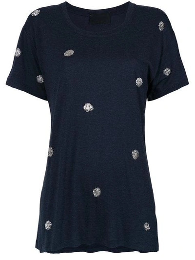 Shop Andrea Bogosian Embroidered T-shirt In Blue