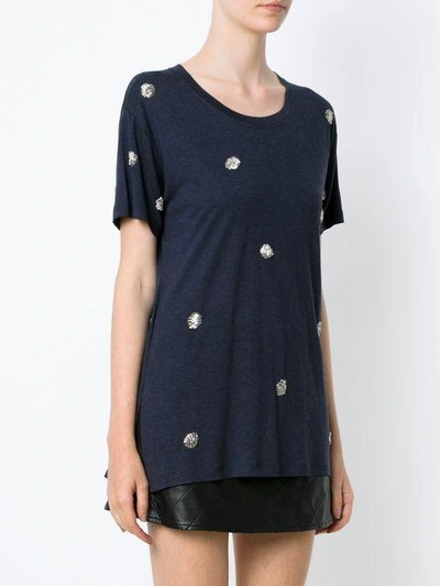 Andrea Bogosian Embroidered T-shirt In Blue
