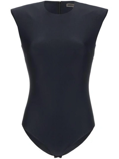 Shop Versace Sleeveless Fitted Body Suit In Black