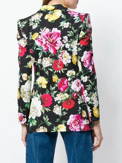 Shop Dolce & Gabbana Floral Print Blazer In Black