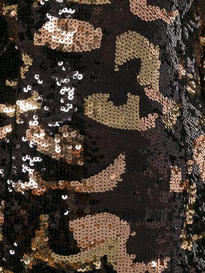 Shop Balmain Camouflage Sequin Dress In Black