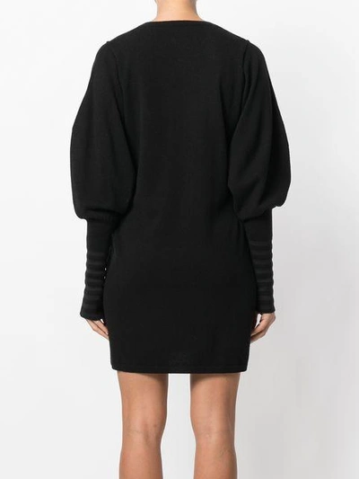 Shop Sonia Rykiel Structured Knit Dress In Black