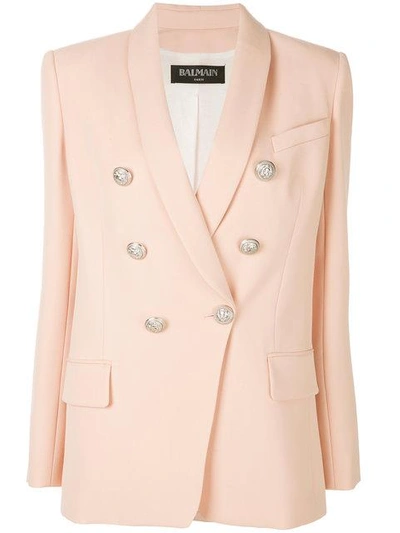 Shop Balmain Button-embellished Blazer - Pink