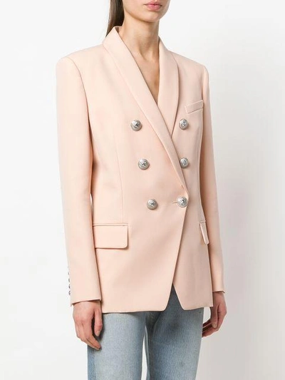 Shop Balmain Button-embellished Blazer - Pink