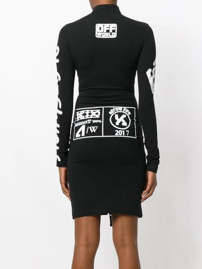 Shop Ktz Patches Bodycon Dress - Black
