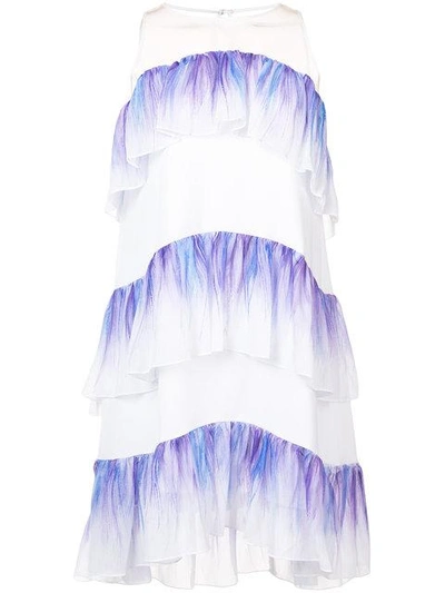 Shop Nha Khanh Sleeveless Ruffle Dress In White
