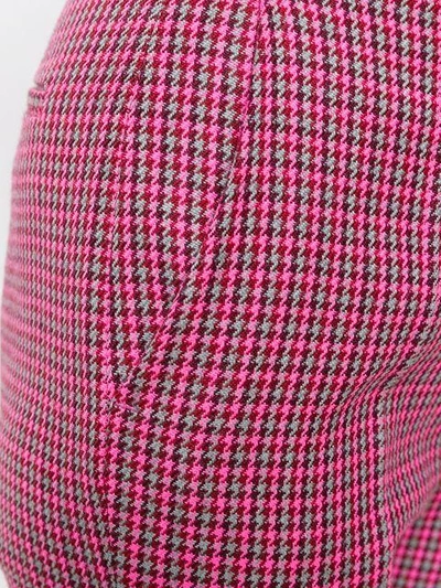 Shop Msgm Cropped Patterned Trousers - Pink