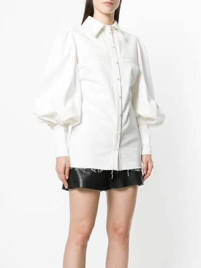 Shop Cristina Savulescu Blouson Sleeves Jacket - White