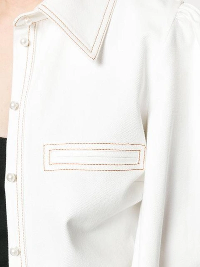 Shop Cristina Savulescu Blouson Sleeves Jacket - White
