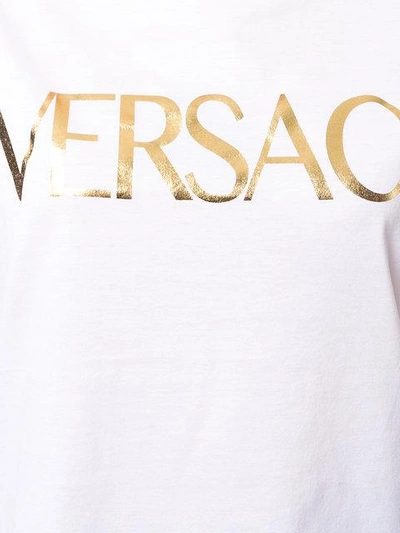 Shop Versace Logo Tank Top - White