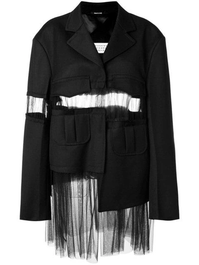 Shop Maison Margiela Sheer Panel Blazer