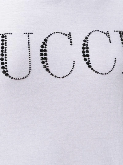 Shop Emilio Pucci Crystal-embellished Logo T-shirt