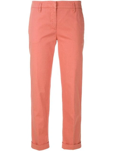 Shop Aspesi Slim Cropped Trousers - Pink