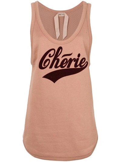 Shop N°21 Chérie Perforated Tank Top In Pink