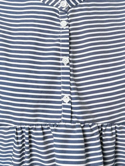 Shop Peter Jensen Collarless Striped Shirt