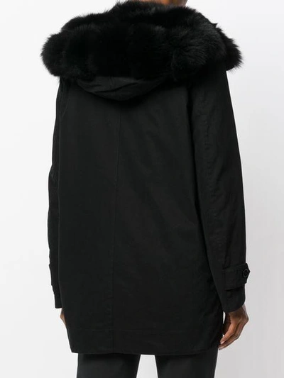 Shop Ermanno Scervino Fur-lined Coat In Black