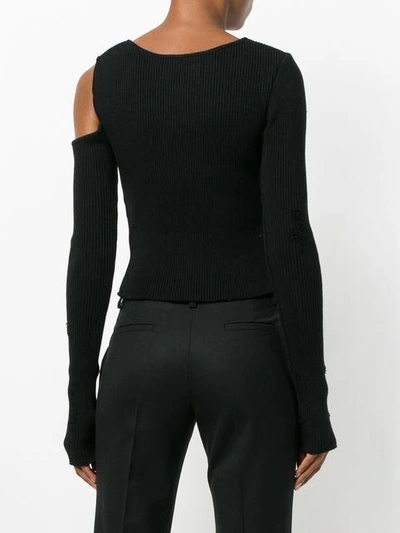 Shop Amiri Cold Shoulder Sweater - Black