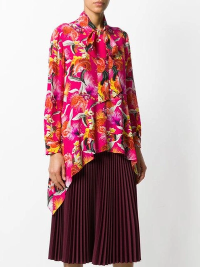 Shop Mary Katrantzou Floral Print Tie Shirt In Pink