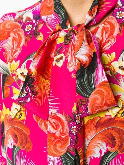 Shop Mary Katrantzou Floral Print Tie Shirt In Pink