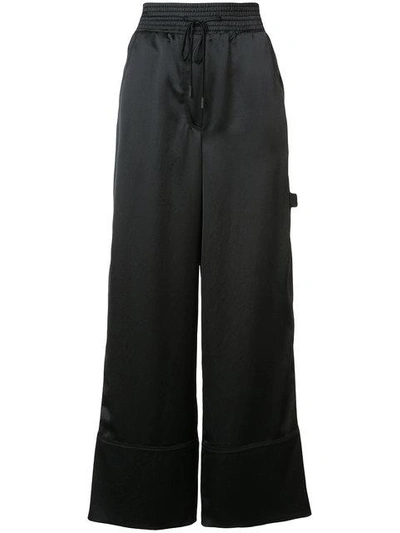 Shop Off-white Wide-leg Trousers - Black