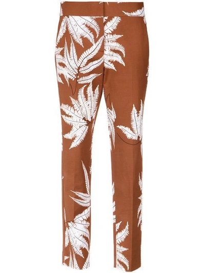 Shop Andrea Marques Printed Straight Trousers - Brown