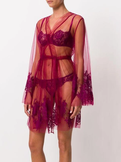 Shop I.d.sarrieri Lace-embroidered Night Gown - Pink