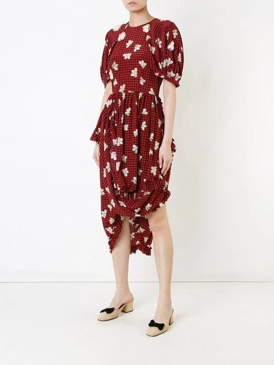 Shop Simone Rocha Floral Print Dress In Red