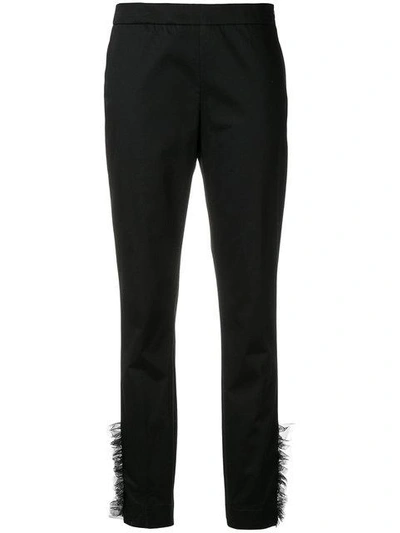 Shop Moschino Frilled Style Trousers