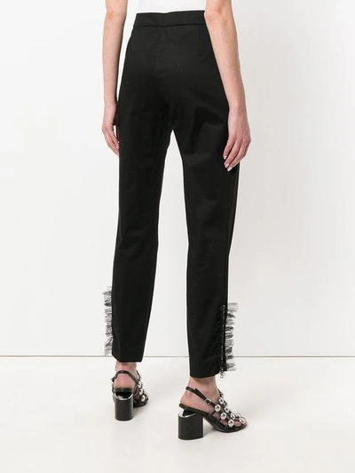 Shop Moschino Frilled Style Trousers