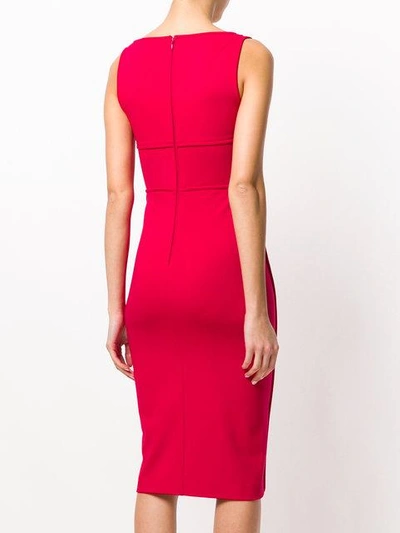 Shop Dsquared2 Fitted Plunge Dress In Red