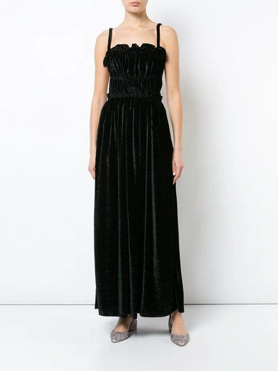 Shop Alexa Chung Strap Back Ruched Detail Dress In Black