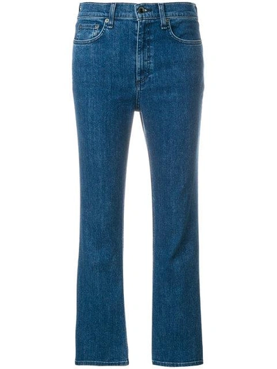Shop Rag & Bone Flared Cropped Jeans In Blue