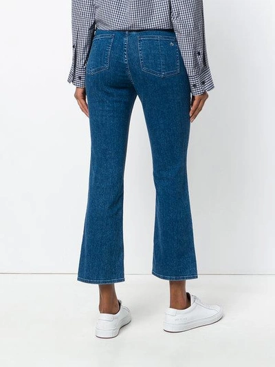 Shop Rag & Bone Flared Cropped Jeans In Blue