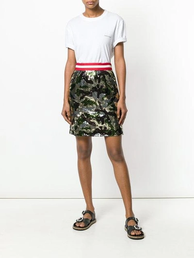Shop Bazar Deluxe Sequin Camouflage Mini Skirt In Metallic