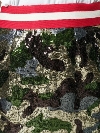 Shop Bazar Deluxe Sequin Camouflage Mini Skirt In Metallic