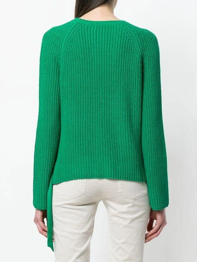 Shop Luisa Cerano Ribbed Knit Tie Detail Sweater