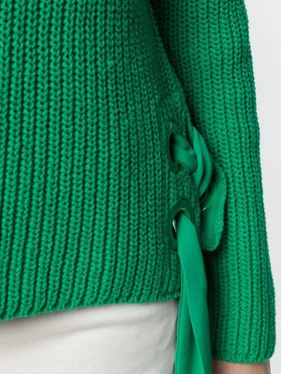 Shop Luisa Cerano Ribbed Knit Tie Detail Sweater