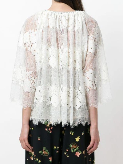Shop Antonio Marras Lace Drawstring Blouse - White