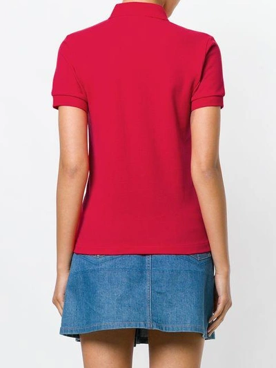 Shop Comme Des Garçons Play Poloshirt Mit Herz-patch In Red