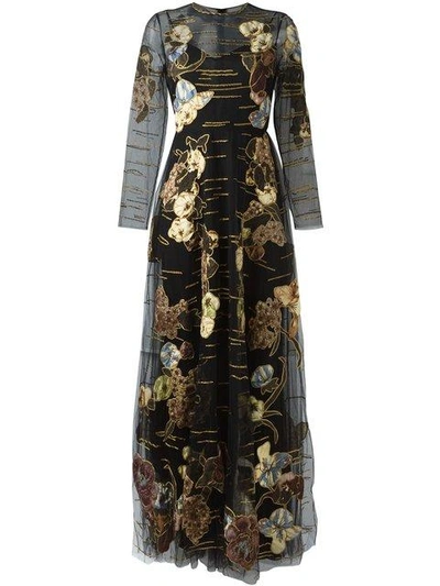 Shop Valentino 'kimono 1997' Evening Dress In Black