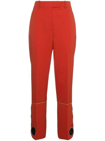 Shop Calvin Klein 205w39nyc Mid Rise Slim Leg Trousers In Yellow