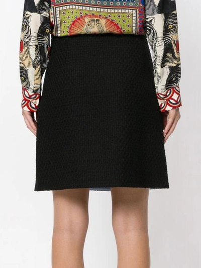 Shop Gucci Tweed A-line Skirt - Black