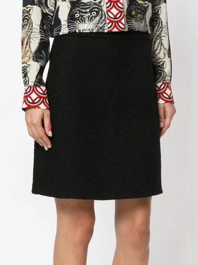Shop Gucci Tweed A-line Skirt - Black