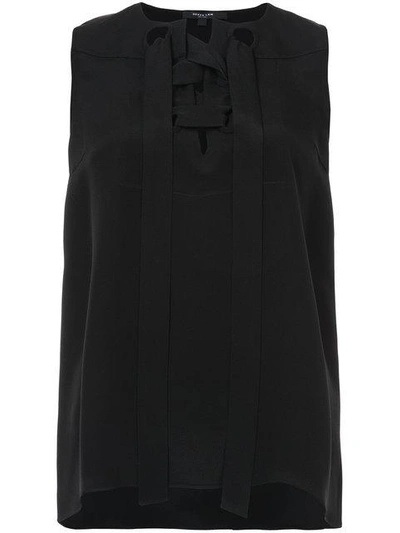 Shop Derek Lam Sleeveless Lace-up Blouse - Black